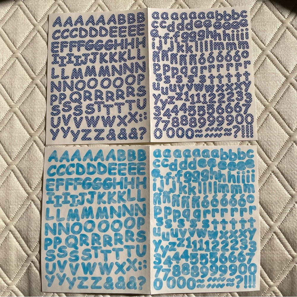 Creative Memories ABC Alphabet and Number Stickers. 3 sheets.